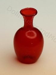 Dollhouse Miniature Handblown German Red Glass Vase