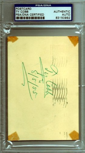Ty Cobb Autographed/Hand Signed Postcard PSA/DNA Slabbed #83150992