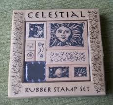 Celestial Rubber Stamp Set - 8 Stamps + Ink Pad
