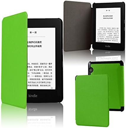 Tenper Kindle Voyage Smart Case Cover -- The Thinnest and Lightest PU leather Case Cover for the Latest Amazon Kindle Voyage with 6" Display and Built-in Light, Green