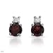 Earrings With 1.00ctw Precious Stones - Genuine Diamonds and Garnets White Gold Length 8mm