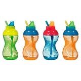 Munchkin 4 Pack Mighty Grip Flip Straw Cups, 10 Ounce