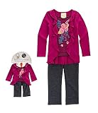 Dollie & Me Denim Leggings and Plum Jacket Top Girls Size 3