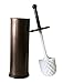 YoYo Moon Bronze Toilet Brush for Tall Toilet Bowl with Lid Brush Holder