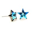 Small Bermuda Blue Star Stud Earrings Made with Swarovski Elements