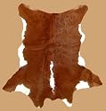 Calf Hide Reddish Brown and white Hereford Calfskin