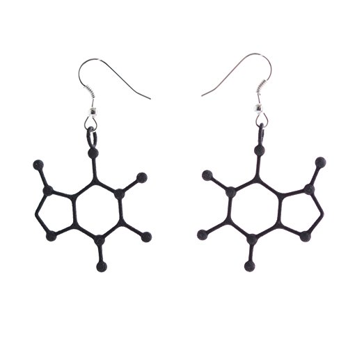 'Create Your Own' 3D Printed Molecule Earrings, Laser Sintered Plastic, Medium