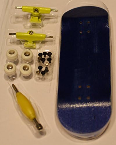 Fingerboard Bearing Wheels Wide Trucks "Legit Wood" Finger Skateboards : Extreme Shape Blue 32mm