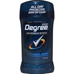 Degree Anti-Perspirant & Deodorant Invisible Solid, Cool Rush, 2.7-Ounce Sticks (Pack of 6)