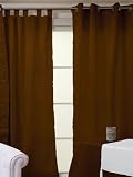 RIDEAU A PATTES 140x250 SATIN CHOCOLAT