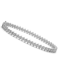 1 ct. tw. White Gold S-Link Diamond Tennis Bracelet