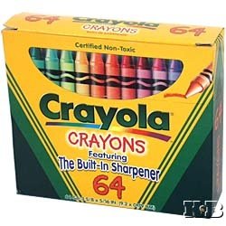 64 Crayola Crayons with Built-In Sharpener by Binney & Smith