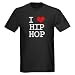 I Love Hip Hop Music Dark T-Shirt by CafePress