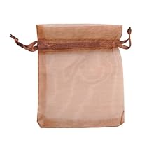 Topwedding 3.9"x6" 100pcs Sheer Organza Pouch Wedding Jewellery Bags Christmas Gift Favors Wholesale, Gold