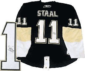 Jordan Staal Autographed / Signed Pittsburgh Penguins Black Authentic Jersey (James Spence)