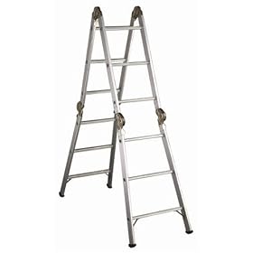 Werner 6-Foot 250-Pound Duty Rating Aluminum Multi-Master Articulated Ladder #M1-6-12
