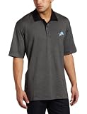 NFL Detroit Lions Men's Drytec Resolute Polo Knit Short Sleeve Top, Black, Large