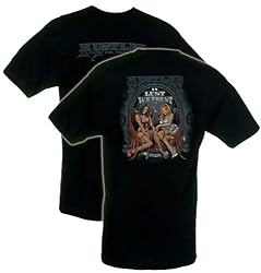 PINUP GIRL SHIRTS - HUSTLER T-SHIRTS - PINUP BABES SHIRTS - TWO GIRLS PINUP SHIRT BY HUSTLER - IN LUST WE TRUST