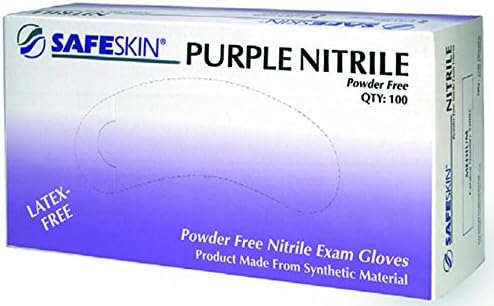 Halyard Purple Nitrile Powder-Free Exam Gloves, Large, Box of 100