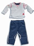 Little Mish Baby - Newborn Baby Boys, Long Sleeved Pant Set Top is HEATHER BLUE