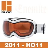 BLOC SHARK HO11 White Ski / Snowboard Goggles - CAT 2 Orange Lens