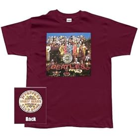 Beatles Sgt Pepper brick red adult t-shirt