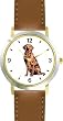 Labrador Retriever (Chocolate) Dog - WATCHBUDDY&reg; DELUXE TWO-TONE THEME WATCH - Arabic Numbers - Brown Leather Strap-Children's Size-Small ( Boy's Size & Girl's Size )