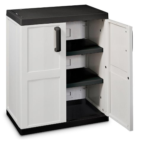 Outdoor Garden Medium Storage Unit with 2 Doors, 2 Adjustable Shelves