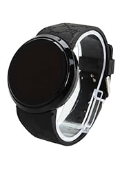 Women Men Touch Screen Circular Pattern Day Date Silicone Sport LED Wrist Watch