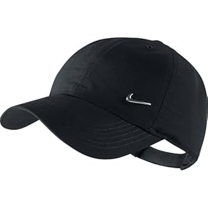 Nike Ya Heritage 86 Swoosh AD - Gorra de tenis para niño, color negro / plateado