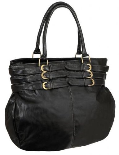 EyeCatchBags – Waconda Faux Leather Ladies Shoulder Bag Handbag Black