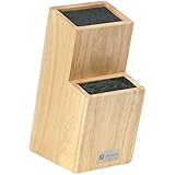 Zelancio Universal Wood Knife Holder | Wooden Knife Block for Any Knife | Knife Block Holder with Sleek Oak Wood Finish (Block Only)