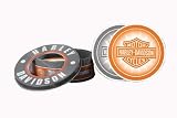 Harley-Davidson Sandstone Coasters in Metal Storage Tin, Set of 4