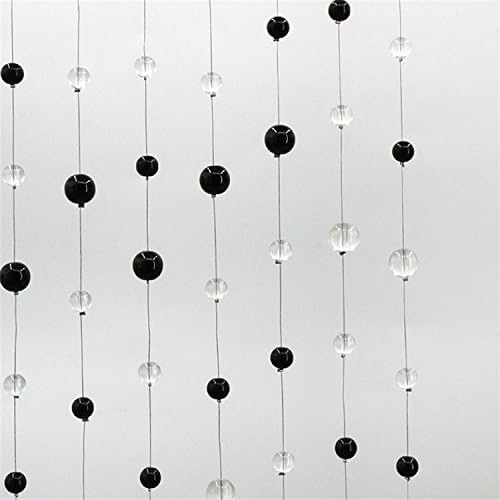 1pcs Decorative Doorways Windows Curtain Clear Crystal Mixed Size Bead Garland Strands Wedding Home Ornament Decoration Black