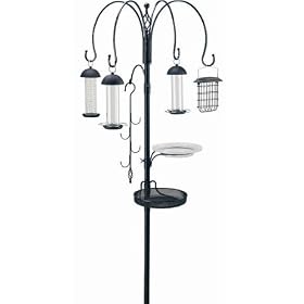 GARDMAN LUXURY WILD BIRD FEEDING STATION KIT + 4 FEEDER