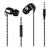 Cootree In-Ear Headphone Sport Earbuds Earphones with Built-in Mic Tangle-Free Ceramic Black