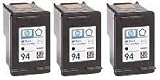 3-PACK BLACK HP 94 C8765WN REMANUFACTURED INK CARTRIDGES