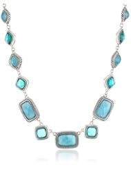 Napier Silver-Tone Blue Collar Necklace, 19"