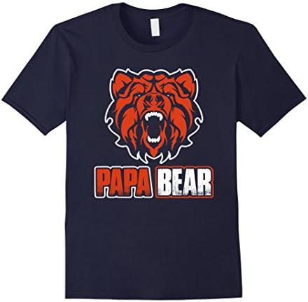 Men's Chicago Papa Bear Bears Funny T Shirt Shirts 3XL Navy
