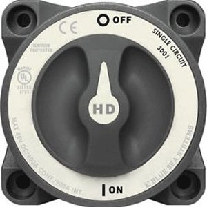 Blue Sea Systems 3001 HD-Series Battery Switch Single Circuit ON/OFF with Alternator Field Disconnect