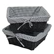 Burlington Baby Large Black Willow Basket Set with Liner, Black