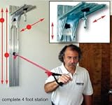 Cando exercise band/tubing wall pulley system, 6 railing