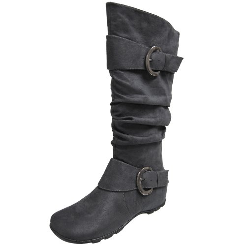 Journee Collection Buckle Accent Slouchy Mid-calf Boots