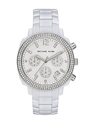 Michael Kors Wolcott White Chronograph Glitz Dial Watch