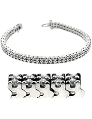 14k White Gold Double Row Tennis Bracelet, Best Quality Free Gift Box Satisfaction Guaranteed