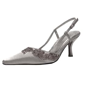 Satin, Beaded Decore, Heel 2.5 Evening Shoes - Reyna Shoe