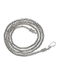 Oxidized Finish Sterling Silver Bali Byzantine Necklace Chain (Nickel Free) - Length: 30" - Width: 2.5mm
