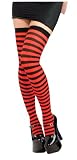 Black & Red Striped Thigh High Pantyhose Black & Red Striped Thigh High Pantyhose