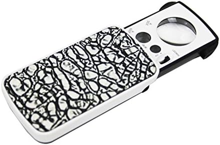 ARTBRIGHT LED Lighted Slide out Pocket Magnifying Glass - 30X 60X and 90X Multi-Power Small Portable Loupe Magnifier with UV Black Light,Best for Jewelry, Diamonds, Gems, Coins, Stamps, Rocks (Silver)
