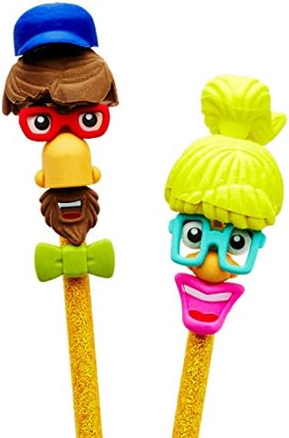 The Write Dudes Scribble Stuff Buildable Puzzle Erasers Nerd Boy and Girl